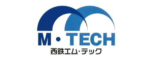 M-TECH(西鉄エム・テック)のロゴ画像。青色を基調としたデザインの企業ロゴ。