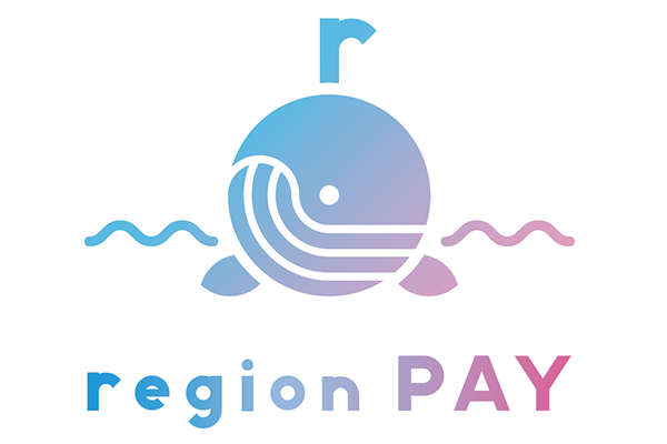 Logo for Region PAY featuring a stylized whale design in a gradient of blue and pink tones, with the text 'region PAY' below.