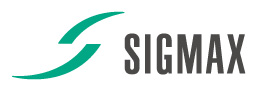 SIGMAX company logo with stylized green and gray elements.