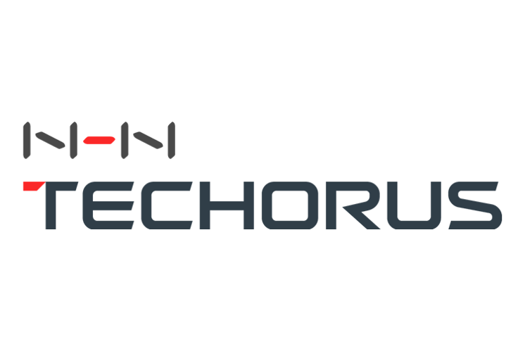 Logo image of NHN Techorus featuring stylized text and design elements.