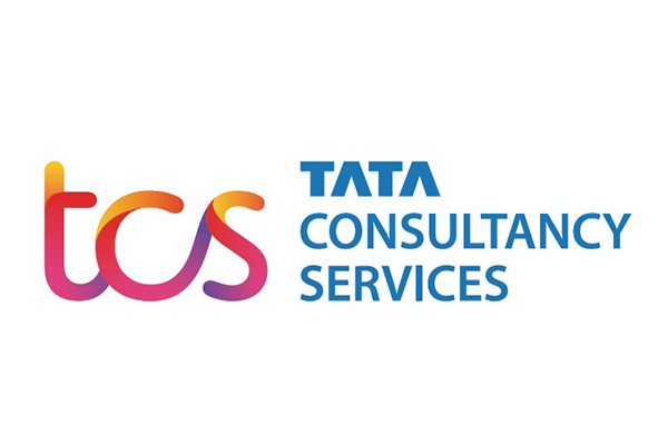 Logo for Tata Consultancy Services (TCS), featuring the acronym 'tcs' in gradient colors and the company name in blue text on a white background.