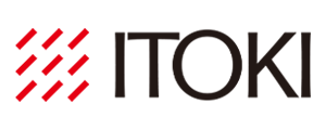 Itoki company logo with red and black graphic elements on a white background.
