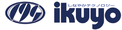 Ikuyo company logo featuring stylized text and a Japanese tagline.