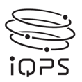 "Logo with swirling lines and dots above the text 'IQPS'."