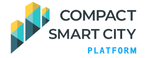 Logo for the Compact Smart City Platform, featuring geometric building shapes and the platform name.