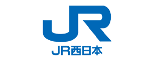Blue JR West Japan logo with Japanese text below.
