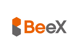 BeeX company logo with orange and gray hexagon symbol and 'BeeX' text on a white background.