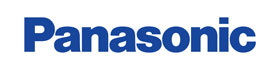Panasonic logo in blue text on a white background