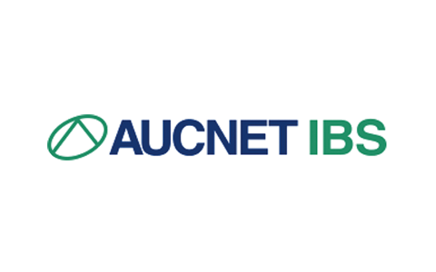 Logo for AUCNET IBS featuring stylized text and a green emblem.
