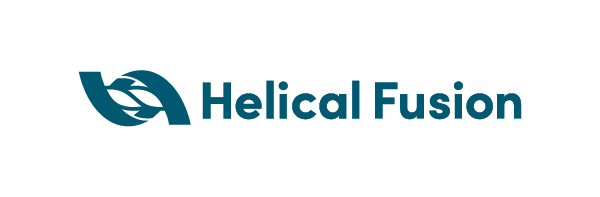 Helical Fusion company logo with stylized design and text.