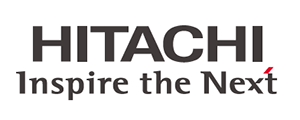 Hitachi company logo with the slogan 'Inspire the Next'.