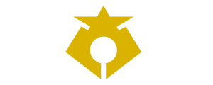 The official logo of Rikuzen Takata City, featuring a stylized yellow symbol on a white background.