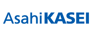 The logo of Asahi Kasei, featuring the company name in blue text.