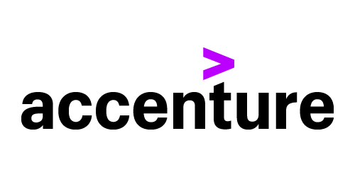 The Accenture logo featuring the company name in black lowercase letters with a purple greater-than symbol above the letter 't'.