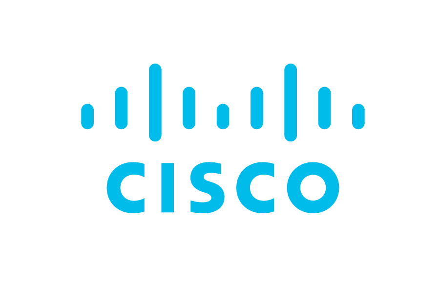 The official Cisco logo with blue text and abstract bridge lines, representing the Cisco brand.