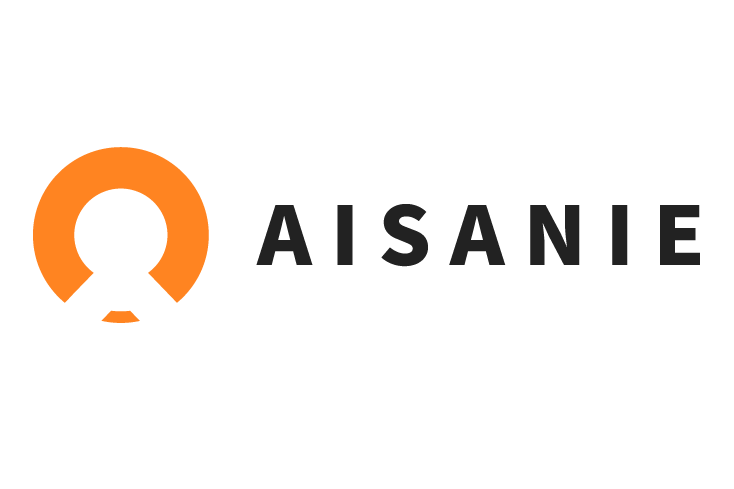 The AISANIE logo featuring a stylized orange circular icon and the brand name 'AISANIE' in bold black letters on a white background.