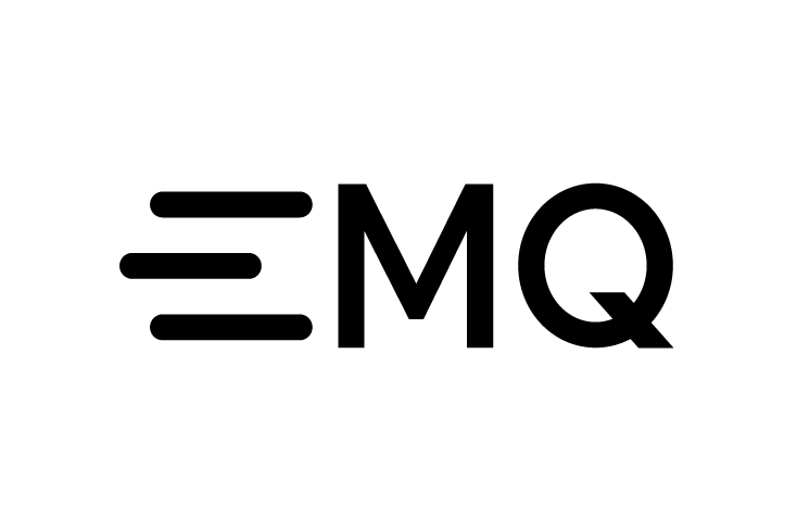 Black EMQ logo with three horizontal lines on the left and the letters 'EMQ' in bold, on a white background.