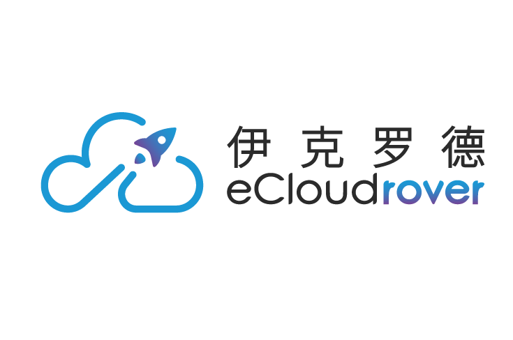 Logo of eCloudrover with stylized cloud, rocket, and the Chinese name 伊克罗德.