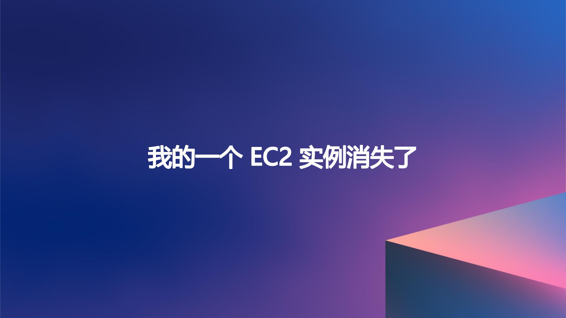 我的一个 EC2 实例消失了