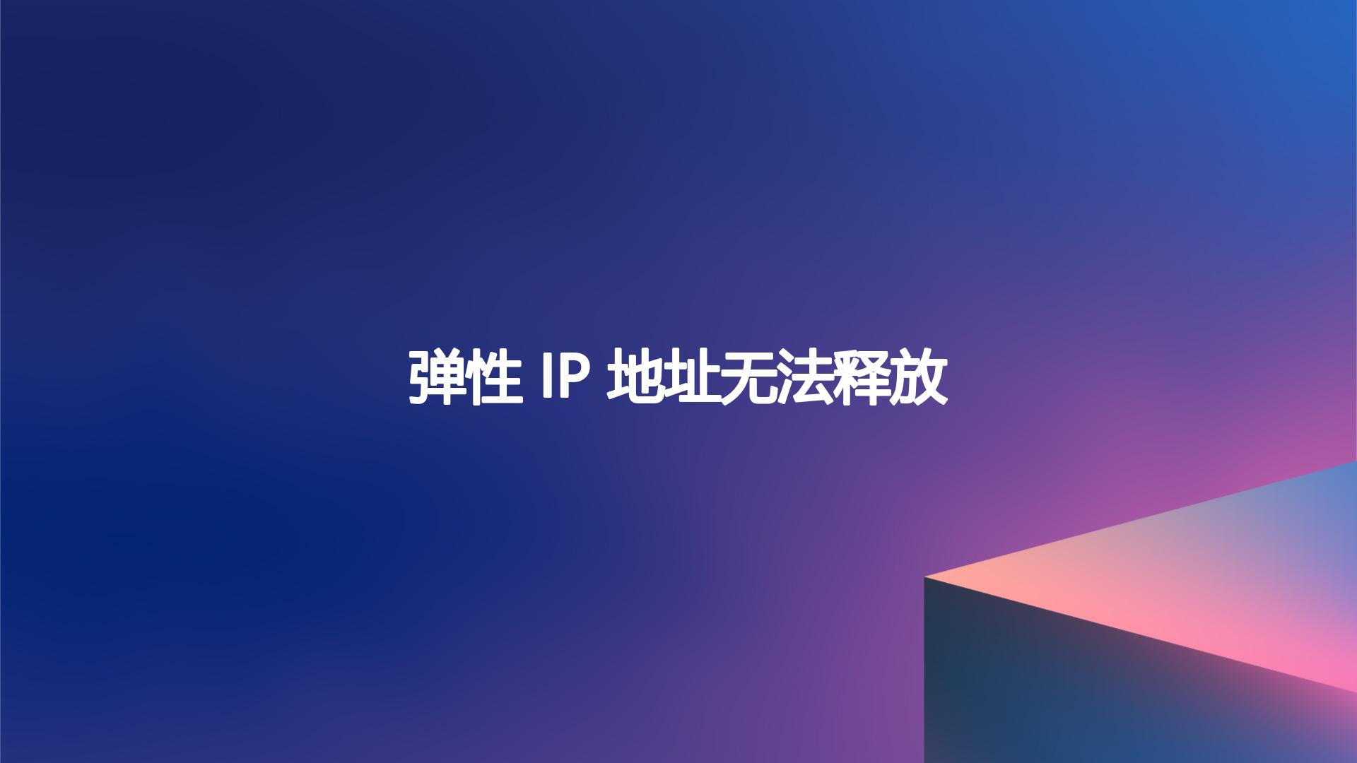 弹性 IP 地址无法释放