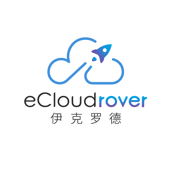 The eCloudrover logo features a stylized blue cloud and rocket, with the company name written in English ('eCloudrover') and Chinese ('伊克罗德') text below.