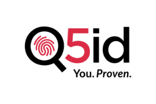 Q5id logo with a red fingerprint design and the number 5 in red.