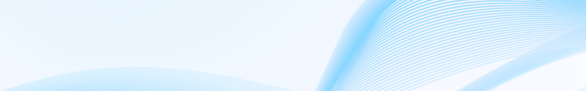 Abstract blue wave background with light curved lines on a white and light blue gradient, suitable for digital banners or headers.