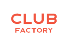 The logo for Club Factory, featuring the brand name in bold, orange-red text on a transparent background.