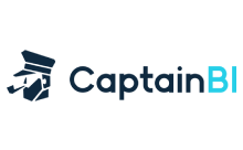 CaptainBI logo featuring a stylized captain's hat and pipe next to the text 'CaptainBI'.