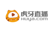 The logo of Huya Live, featuring an orange tiger head with a play button, alongside Chinese characters and the website 'HUYA.COM'.