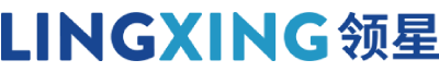 The logo for LINGXING领星, displaying the company name in both Latin alphabet and Chinese characters in a gradient blue font.