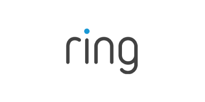 The logo of the company Ring, displaying the word 'ring' in a stylized font with a blue dot above the letter 'i'.