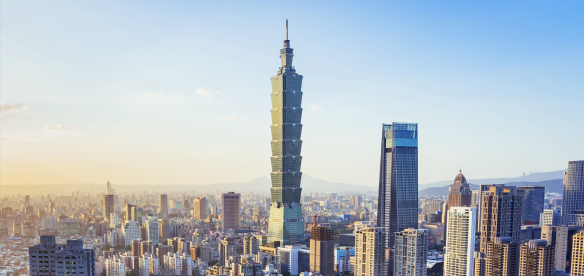 Skyline view of Taipei featuring Taipei 101 at sunset, representing the Innovation Strategy Conference in Taiwan.