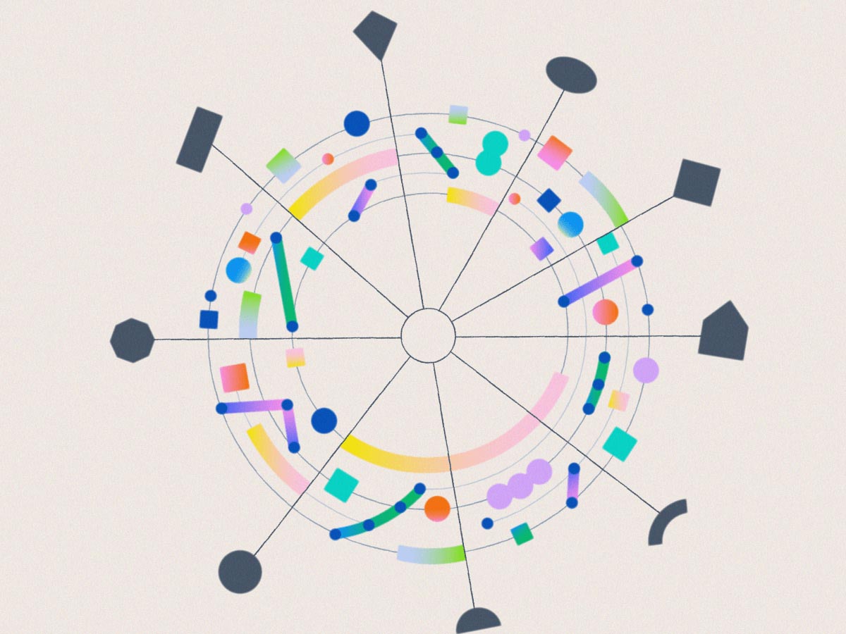 Abstract hub and spoke network illustration representing AWS professional services connections