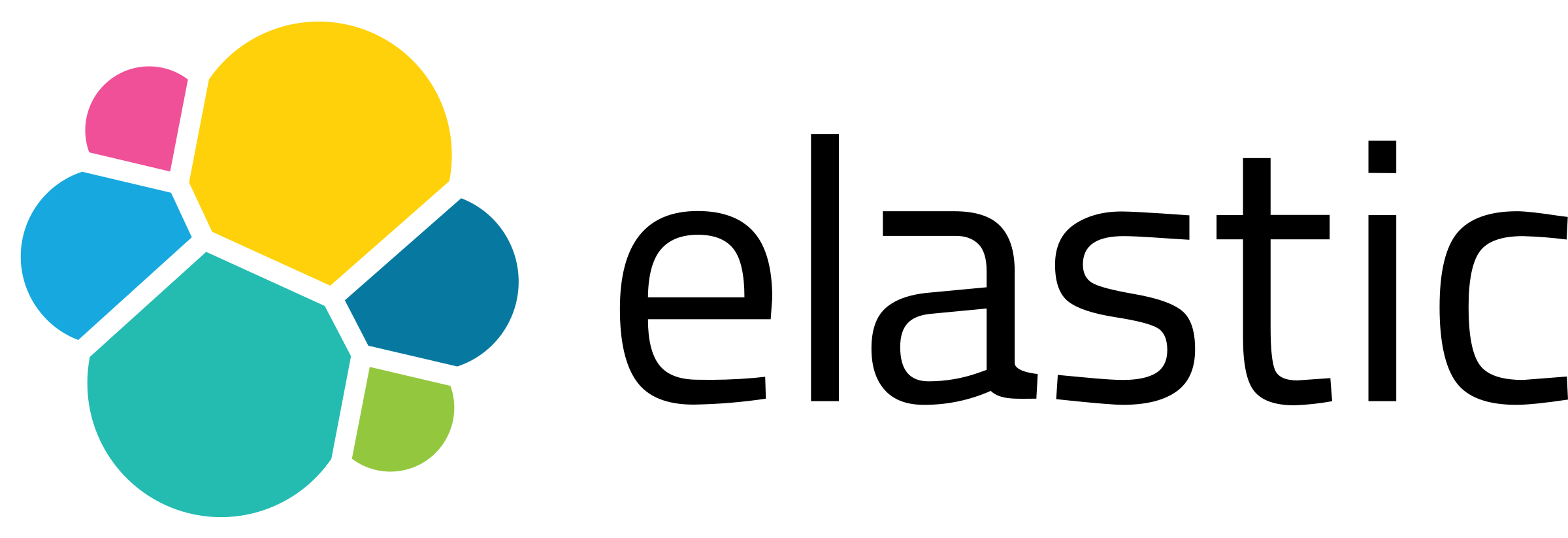 Elastic logo featuring a colorful, abstract flower-like design next to the word "Elastic" in black text.