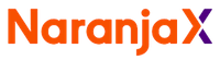 NaranjaX logo with orange and purple text.