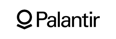 "Palantir logo with a circular icon above the company name."