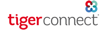 TigerConnect logo in a horizontal layout with red and gray text and colorful icon on the right