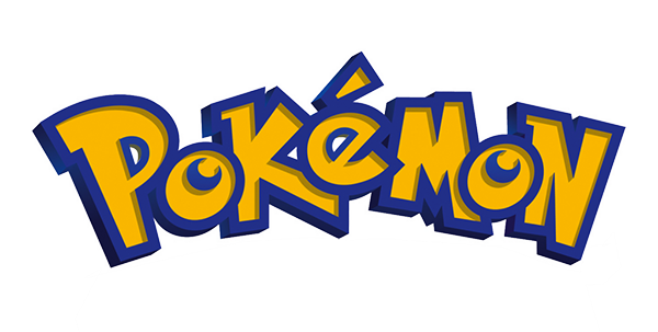 The Pokémon logo with bold yellow text outlined in blue, displayed on a transparent background.