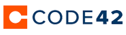 Logo for Code42 business software, as displayed in AWS Marketplace. The logo includes the word 'CODE42' with an orange and white icon to the left.