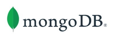 "MongoDB logo with green leaf icon and dark text."