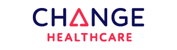 Logo for Change Healthcare, featuring the company name in stylized blue and red text.