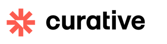 Curative logo with a red asterisk symbol and the word 'curative' in bold black text.