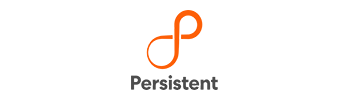 Logo of Persistent Systems with orange text on a white background