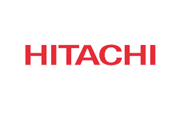 Red Hitachi logo on a white background.