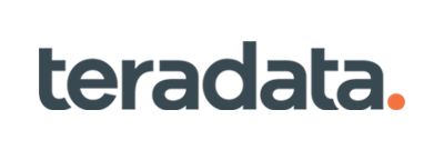 Teradata logo with dark gray text and an orange accent.