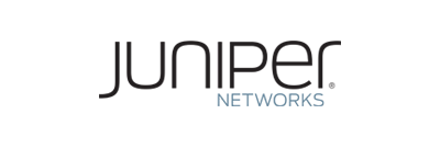 Juniper Networks logo in black text with a blue accent, horizontal format.