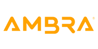 "AMBRA logo in bold orange text."