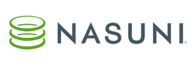 Nasuni company logo with green and dark gray text on a transparent background.