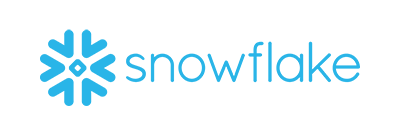 The Snowflake logo with blue text on a transparent background.